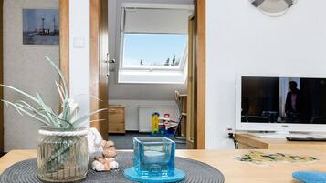 Smart TV, DVD player, books