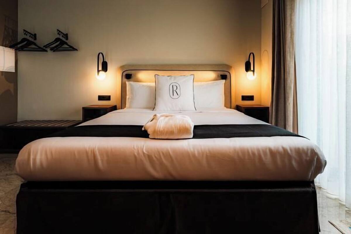 1 habitación y ropa de cama de alta calidad