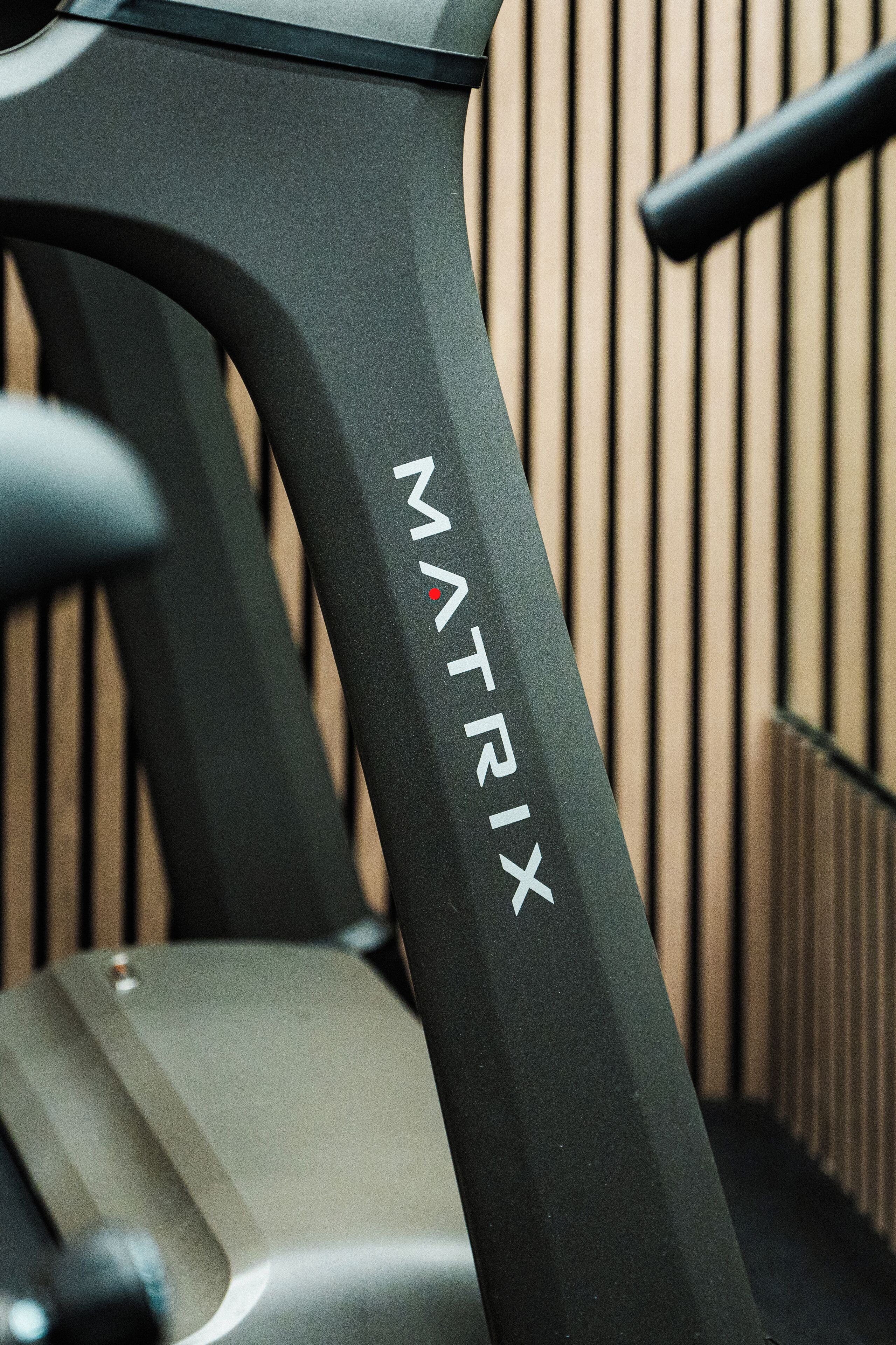 A treadmill with the brand name MATRIX visible on its side.