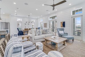 Smart TV, DVD player, books, video library