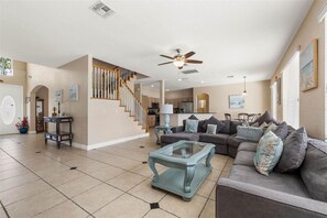 Villa, Multiple Bedrooms, Accessible, Private Pool | Living room | Books - Large Villa - Close to Disney With Extended Patio and Golf Course Views (Davenport)