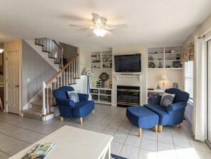 TV, fireplace, DVD player - Two Bedroom Harbor View Condo (Grand Rivers)