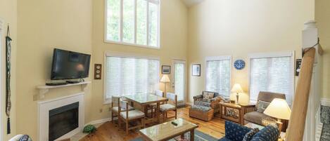 TV, fireplace, DVD player