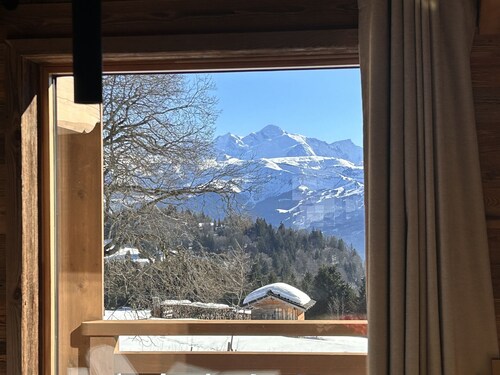 Chalet Familial vue Mont Blanc à 100m des Pistes de ski