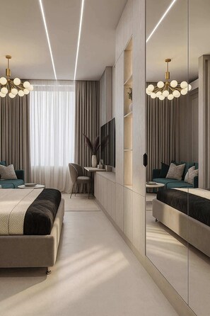 1 soverom, skrivebord, strykejern/-brett og wi-fi