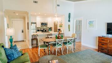 Smart TV, DVD player, books