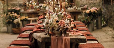 Outdoor banquet area