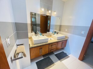 Towels, soap, toilet paper