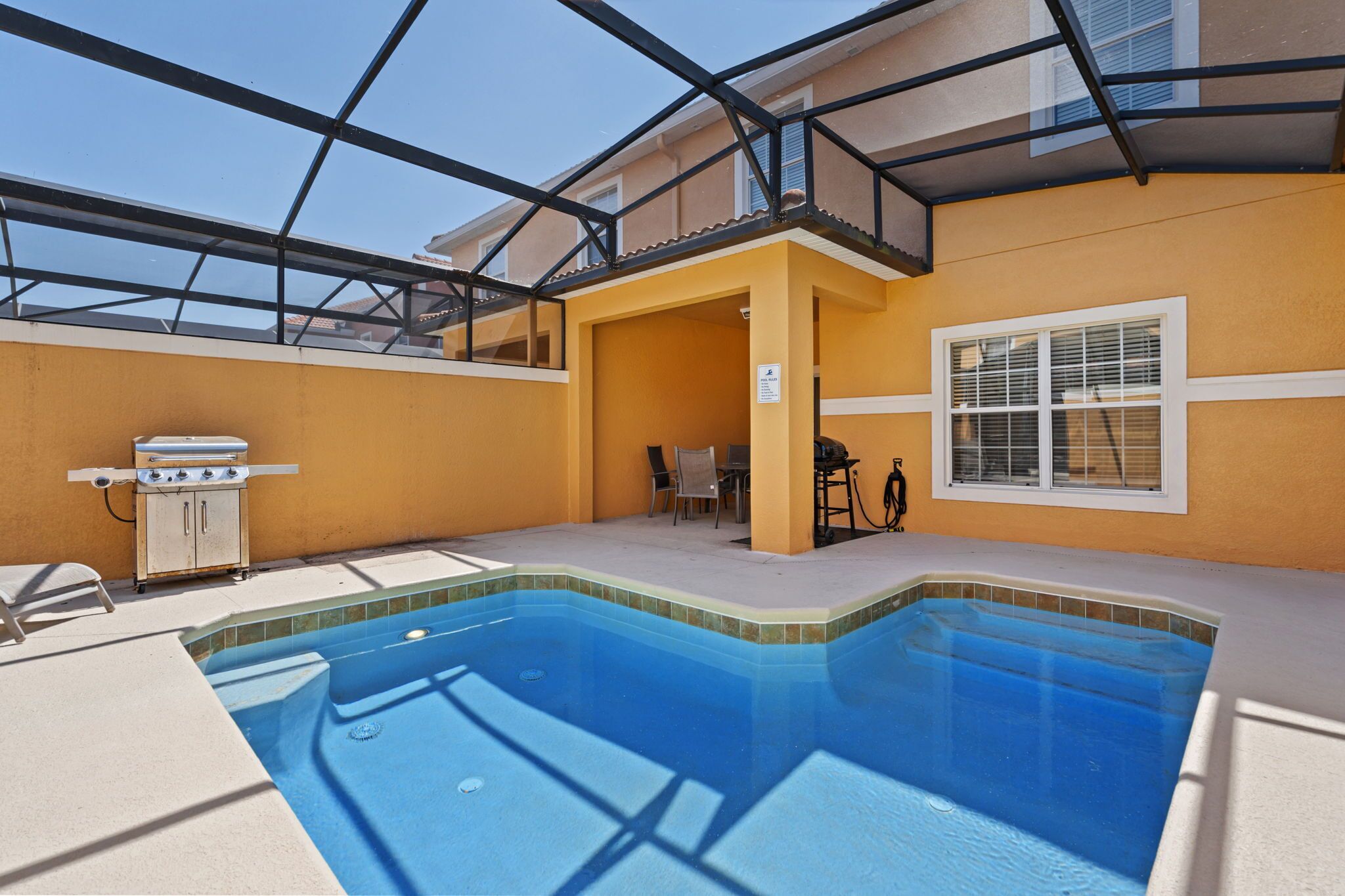 Take a dip in our covered pool, perfectly positioned to soak up the sun.