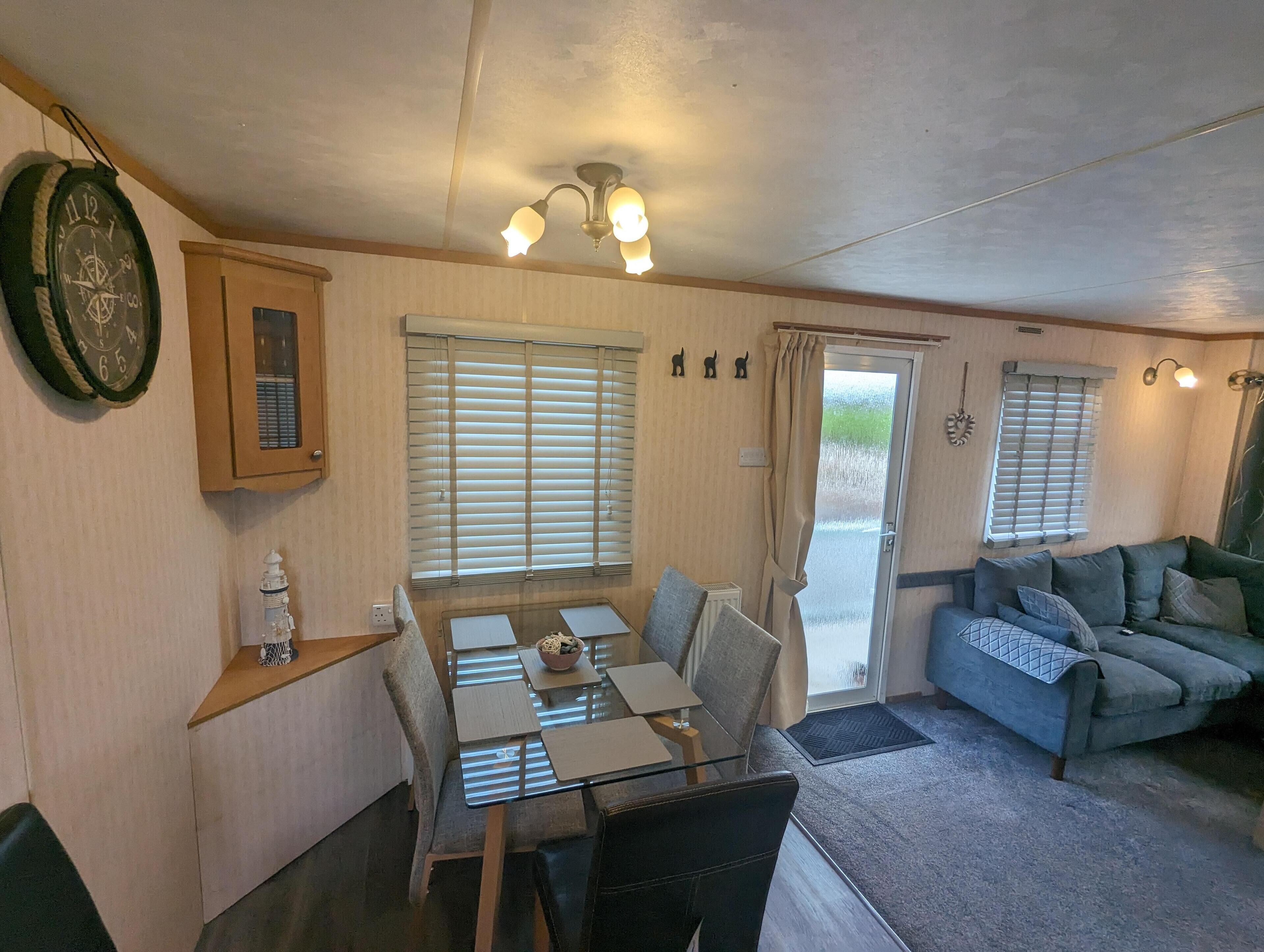 Cabin | Living area | TV, fireplace