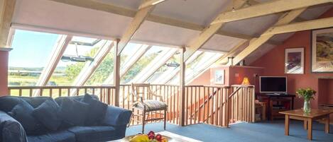 Televisión y chimenea