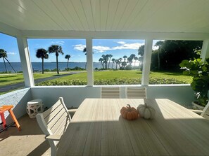 Outdoor dining - Susannah River House located on banks of Indian River Lagoon in The Sunrise City (Fort Pierce)