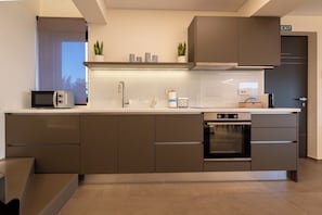 Fridge, microwave, oven, stovetop - Sun and Sea Apartment in Astros, Beachfront, 2 Bathrooms, Sunset Balcony,Parking (Paralio Astros)
