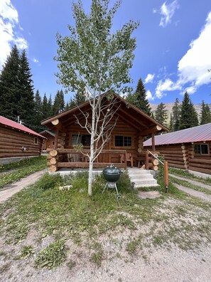 Exterior - Comfy cabin is situated on the Silver Gate property which overlooks 10,000ft tall mountain peaks surrounding the town. (SILVER GATE)