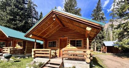 Comfy cabin is situated on the Silver Gate property which overlooks 10,000ft tall mountain peaks surrounding the town.