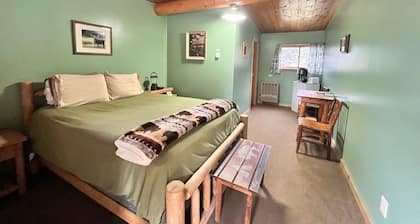 Newly Remodeled Motel Room with 1 Queen Bed, Bathroom with shower. Mini Fridge, Coffee Maker. Situated close to the General Store in Silver Gate, MT