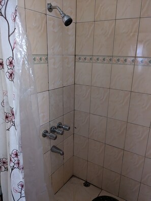 Ducha, toallas, jabón y papel higiénico