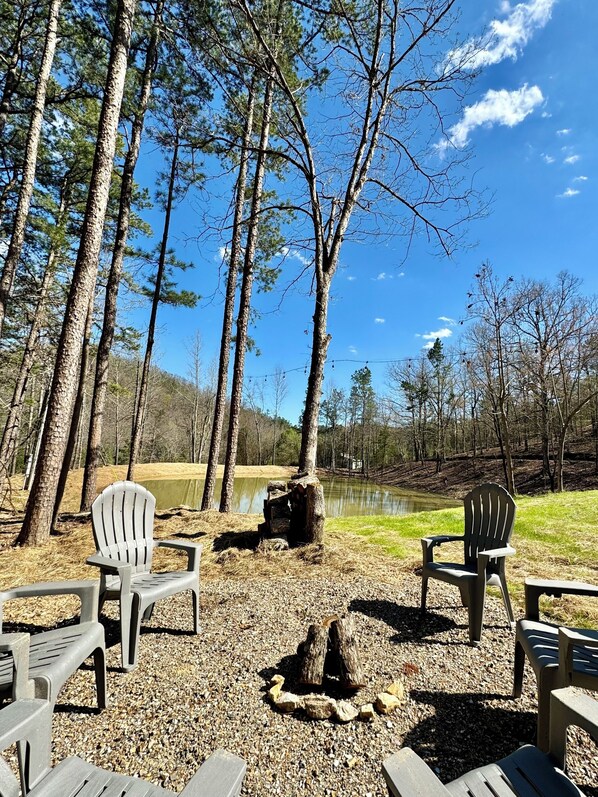 Property grounds - Mountain Cabin, private pond, ride 2 WPG trails,
Firepit, private, king, WiFi  (Mena)