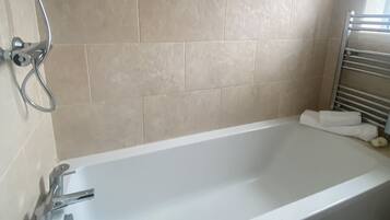 Towels, soap, shampoo, toilet paper