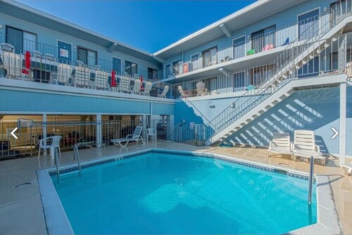 The convenience of a beautiful Condo, less than two blocks from the beach. 
