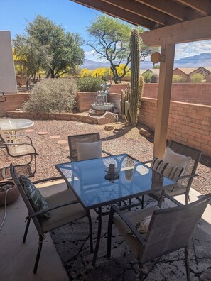 Outdoor dining - House refurbished in HOA with its own great recreational area and heated pool.   (Green Valley)