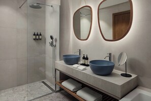 Suite, 1 King Bed, Balcony | Bathroom | Hair dryer, bathrobes, slippers, towels - The Isolano, Cres, Autograph Collection (Cres)