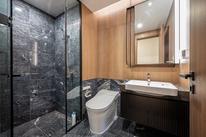 Doccia, asciugacapelli, asciugamani, sapone