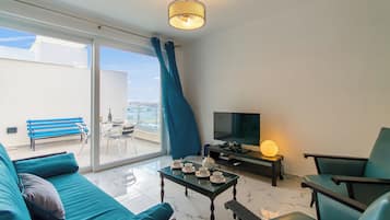 21-inch flat-screen TV with digital channels