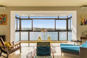 Family Apartment, Multiple Bedrooms, 2 Bathrooms (A Magnificent Sunny Seafront Apart) | Living area | 21-inch Smart TV with digital channels - A Magnificent Sunny Seafront Apart Sliema (Sliema)