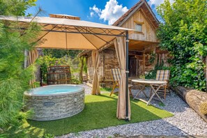 Family House, Multiple Bedrooms (Tiny-Mini Bertl With Hot Tub) | Outdoor dining - Tiny-mini Bertl With Hot Tub (Ivančna Gorica)