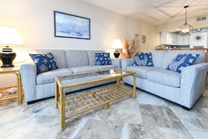 TV - Oceanfront 3 BR Condo with a Shared Pool! Surf Harbor 202 (Surfside Beach)