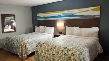 Desk, blackout drapes, iron/ironing board, free WiFi