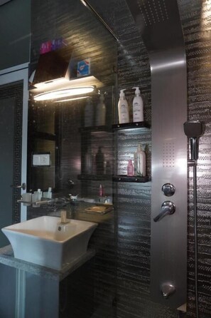 Habitación exclusiva, balcón | Escritorio, espacio para trabajar con laptop y insonorización 