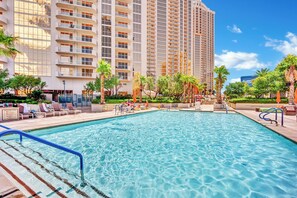 A heated pool - Skyline Serenity-Strip,Pool,F1 View-No Resort Fee (Las Vegas)