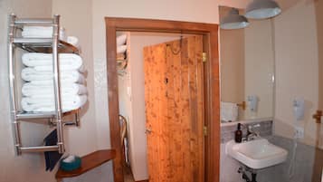 Family Suite | Bathroom | Shower, rainfall showerhead, towels, soap