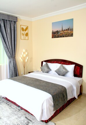 Deluxe studio, uitzicht op de stad | Lakens van Egyptisch katoen, luxe beddengoed, donsdekens