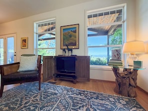 TV, DVD player, books