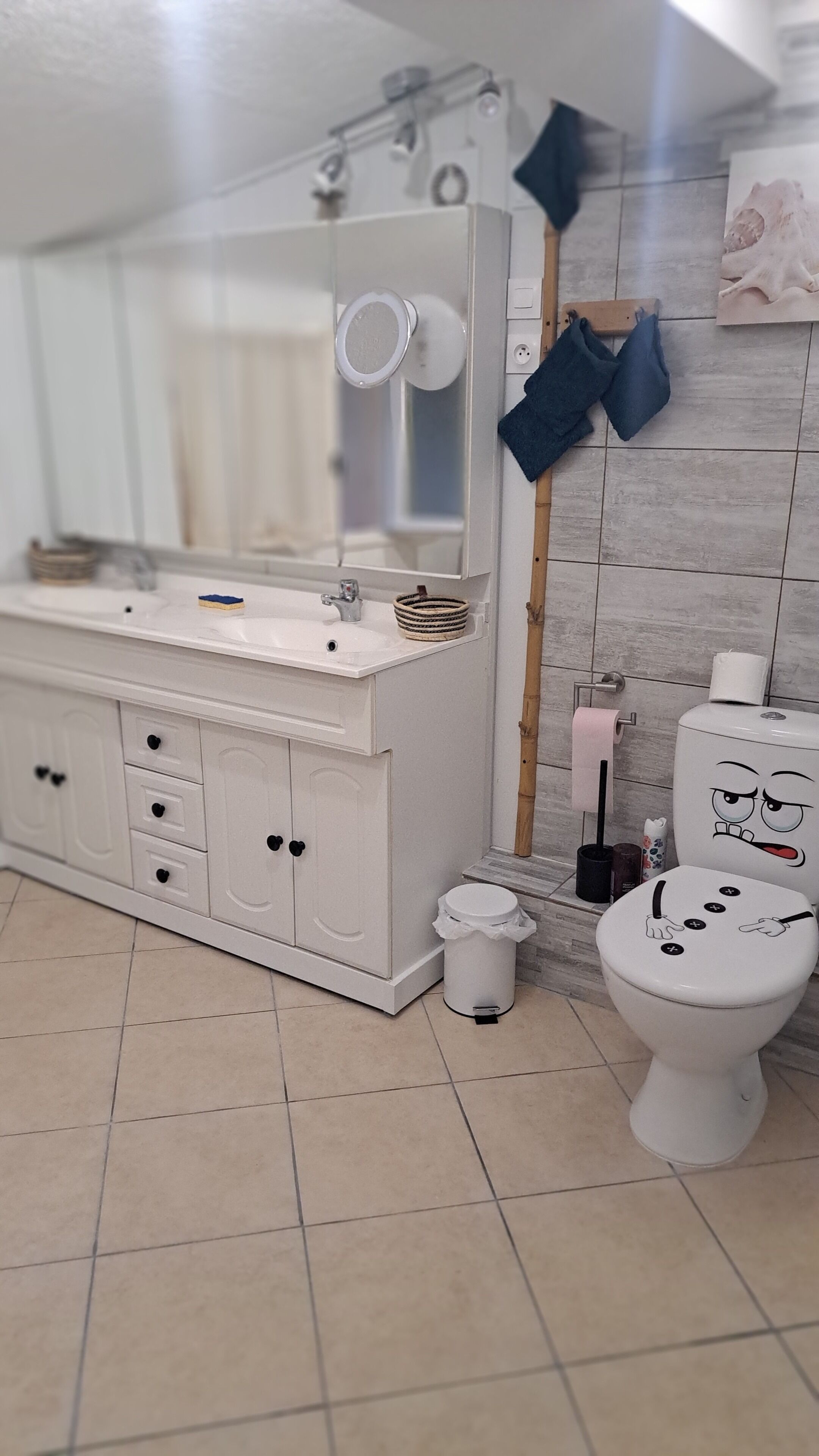 Bruser, hårtørrer, håndklæder, Toiletpapir
