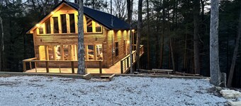 Whispering Woods_  Hot Tub _Waterfall _ Arcade _3 story Cabin