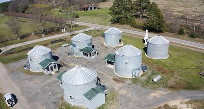 Cozy Grain Bin Retreat on a Mini Farm.