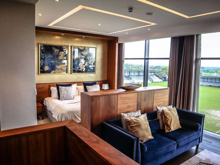 Large Suite Pitch View | In-room safe, desk, soundproofing, iron/ironing board