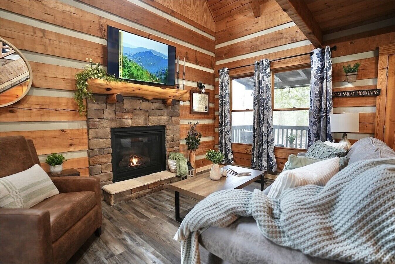 Smart TV, fireplace, video games, foosball
