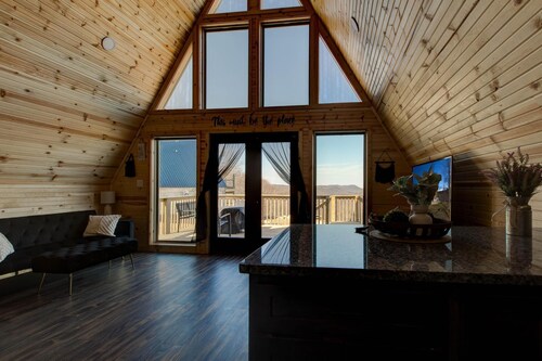 New!  Mountain Top A-Frame cabin, The Triangles-Gorgeous View, Hot Tub!