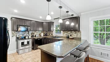 Fridge, microwave, dishwasher, toaster