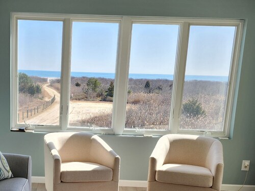 A beautiful beachfront property stunning  views of the beach, and Atlantic City.