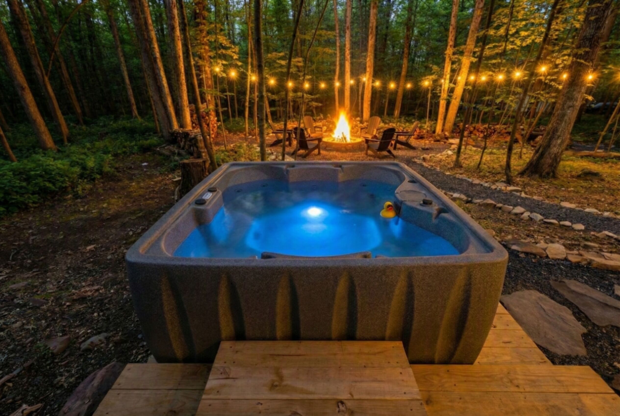 Outdoor spa tub