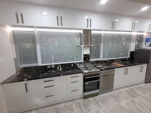 Microwave, oven, stovetop, dishwasher