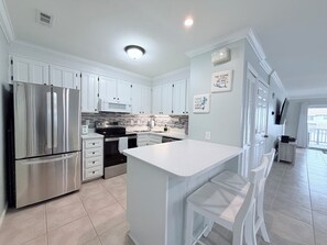 Fridge, microwave, oven, stovetop - Ocean Views in Surf City!
Steps to the beach! Game Room! Fenced Yard! (Surf City)