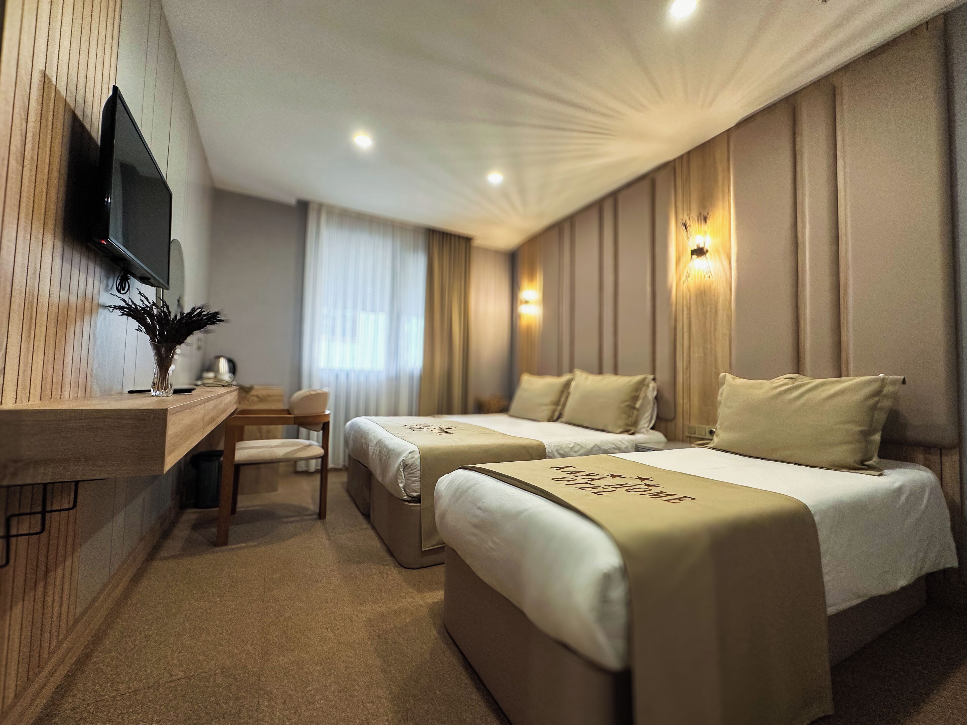 Triple Room, Non Smoking, City View | Desk, laptop workspace, blackout curtains, soundproofing