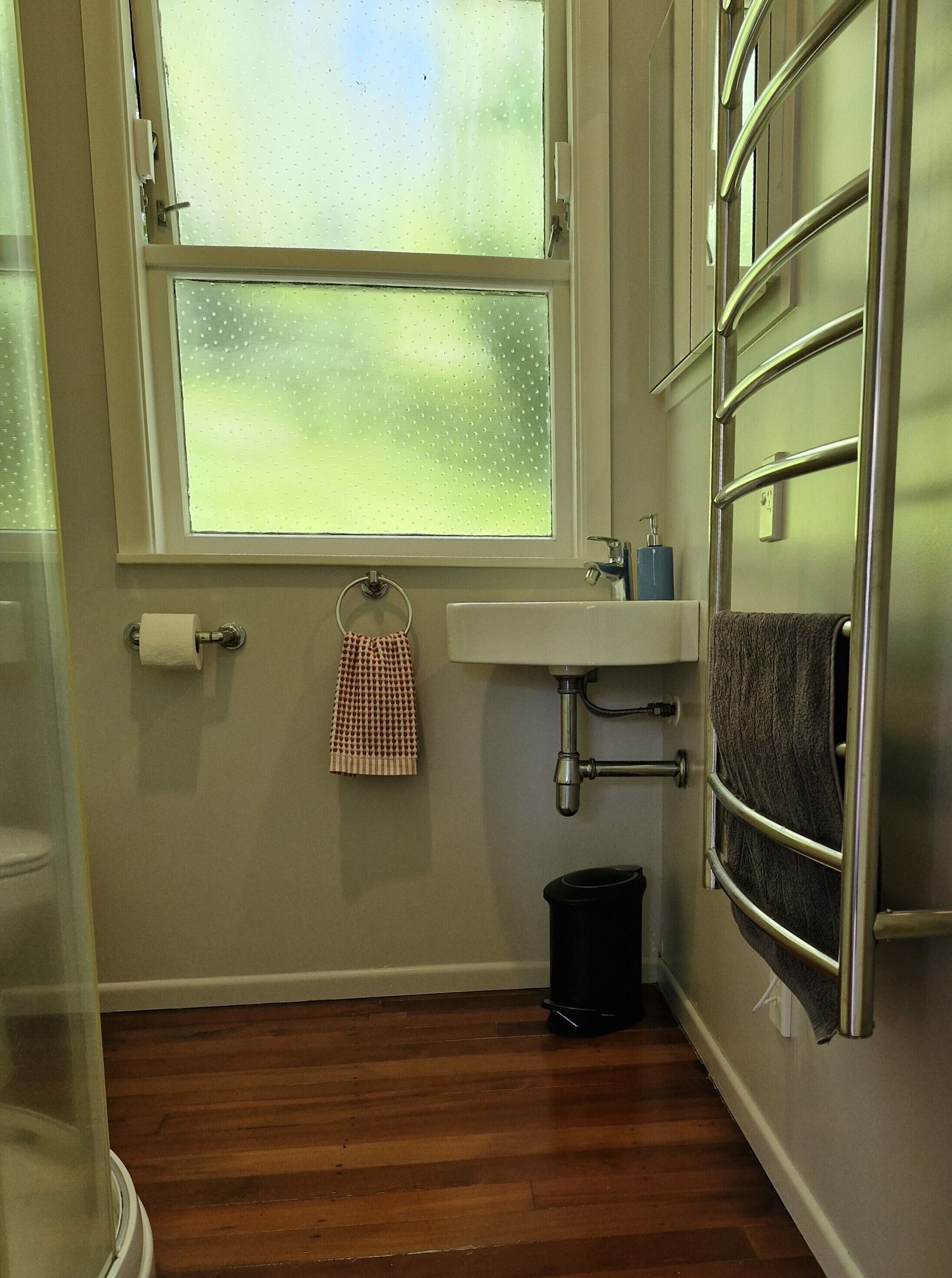Shower, eco-friendly toiletries, hair dryer, towels
